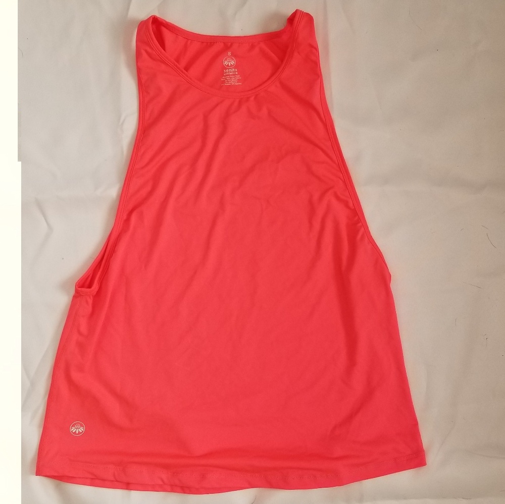 Senita Athletics neon coral muscle tank